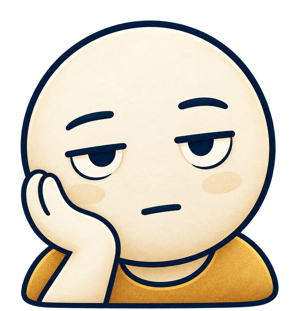 Bored expression representing disengagement.