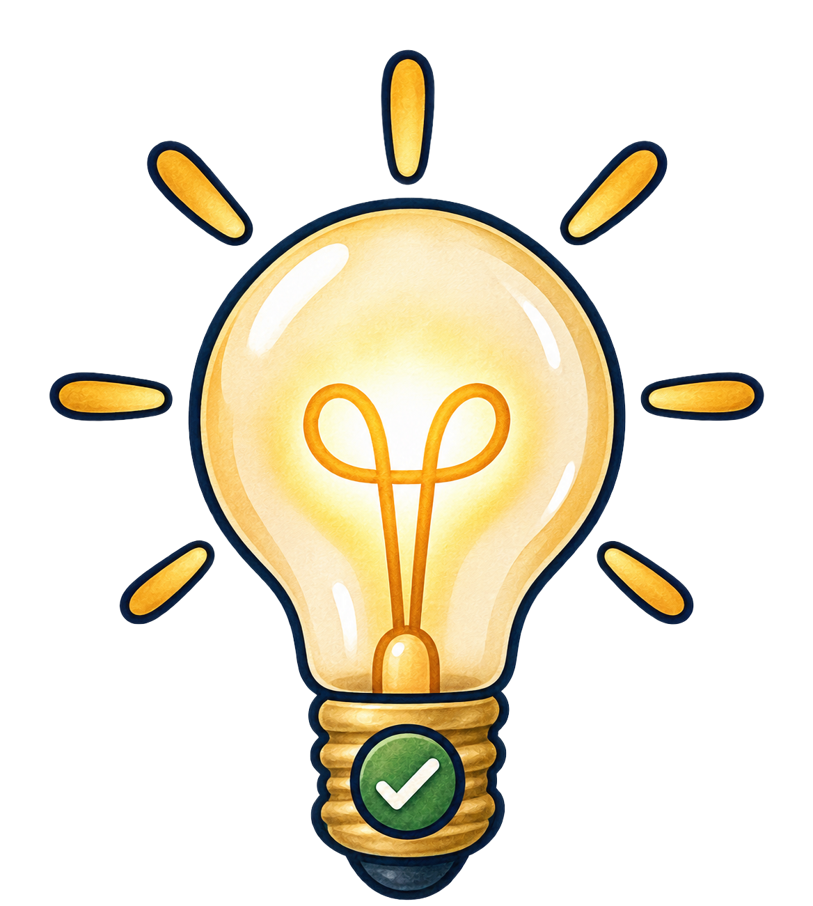 A glowing light bulb representing inspiration.