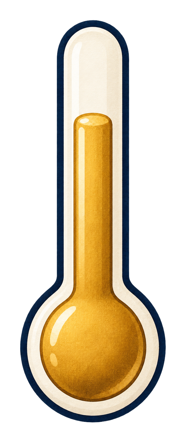 A thermometer representing a motivation temperature check.