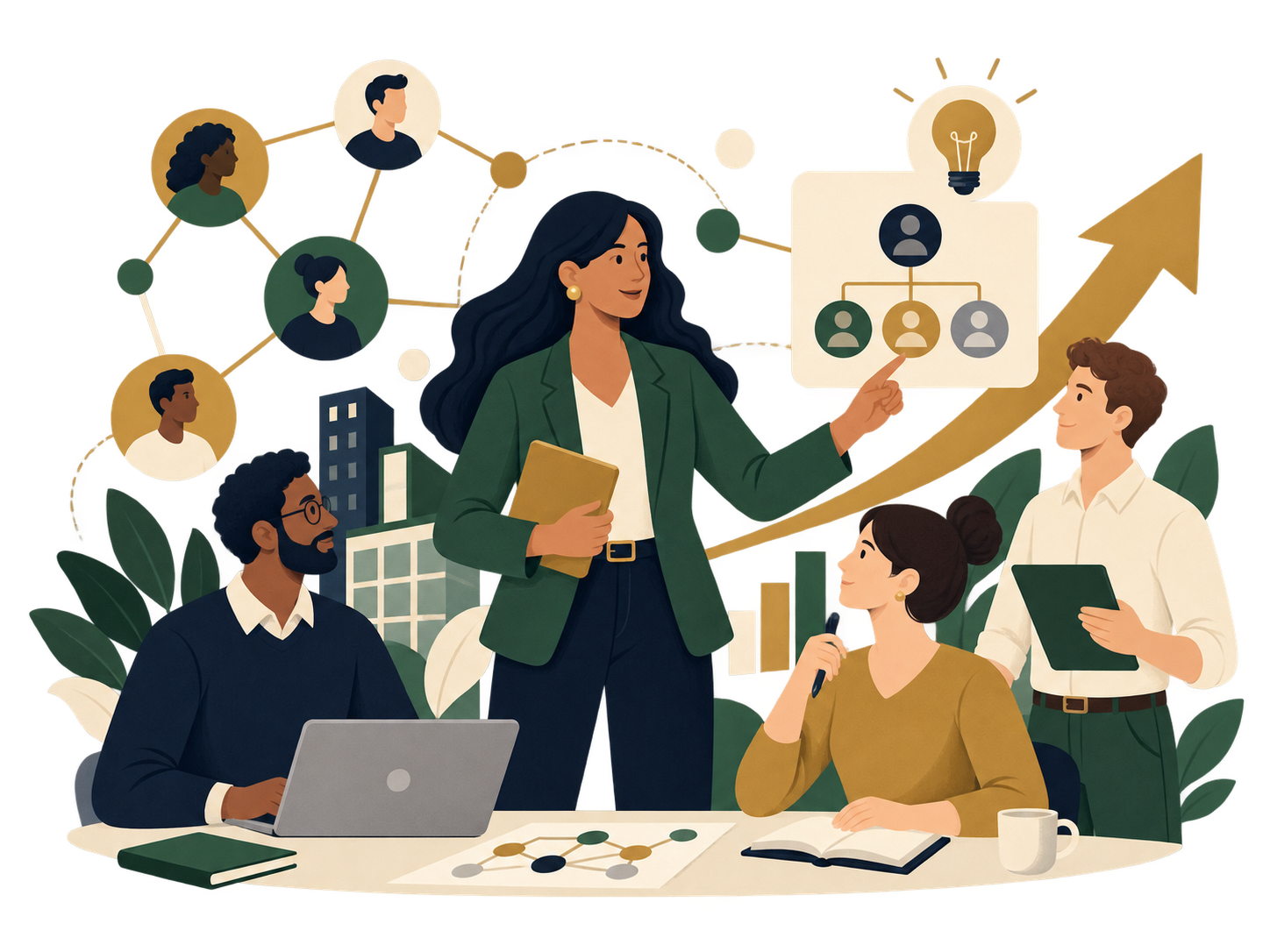 Illustration of leadership inside an organization