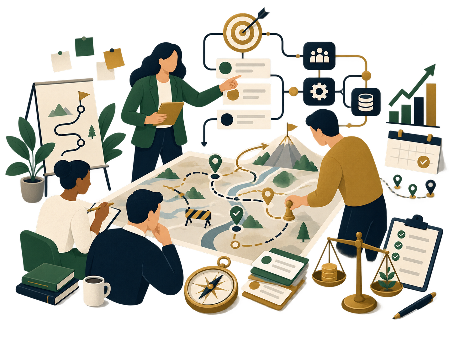 Illustration of strategy and management work