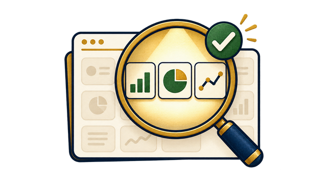 A lens revealing only the relevant context signals on a dashboard.